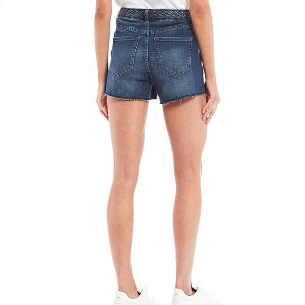 Frayed High Rise Denim Shorts 29 Raw Hem Zip Up Summer - Picture 2 of 12